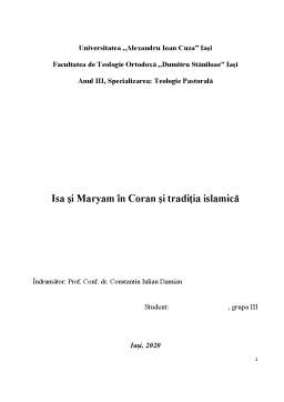 Referat - Isa și Maryam în Coran și tradiția islamică