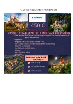 Proiect - Program de organizare și comercializare a unui produs turistic - Cetăți, castele și palate medievale din România