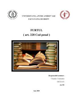 Referat - Furtul - art. 228 Cod penal