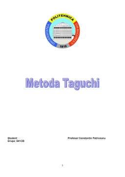 Curs - Metoda Taguchi
