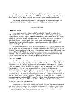Referat - Prevalența și factori de risc pentru infecția cu papilomavirus uman la bărbații mexicani infectați cu HIV