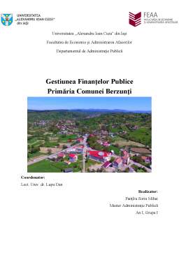 Proiect - Gestiunea Finanțelor Publice - Primăria Comunei Berzunți