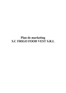 Proiect - Plan de Marketing SC Frigo Food Vest SRL