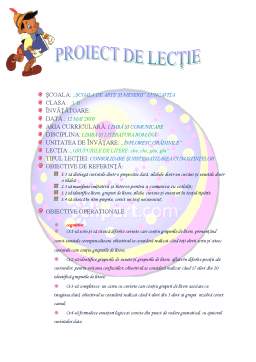 Proiect - Proiect de lecție Gr I - Grupurile de litere - che, chi, ghe, ghi