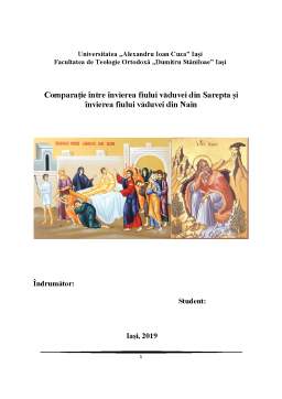 Seminar - Comparație între învierea fiului văduvei din Sarepta și a fiului văduvei din Nain