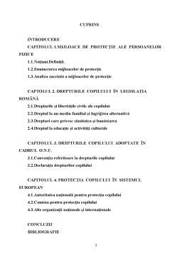 Licență - Protecția copilului în legislația română și internațională