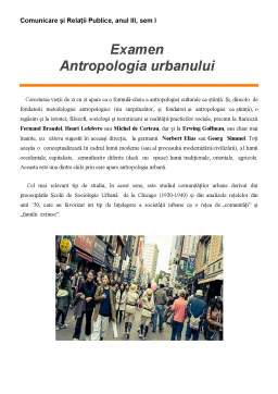 Referat - Antropologia urbanului