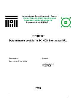 Referat - Determinarea costului la SC HDM Interncasa SRL