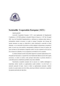 Referat - Societatiile Cooperatiste Europene ( SCE )