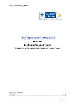 Referat - How to develop High Performance Teams