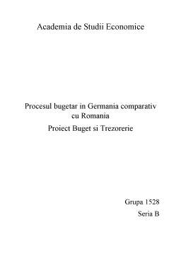 Proiect - Procesul bugetar în Germania comparativ cu România