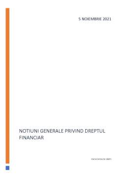 Referat - Noțiuni generale privind dreptul financiar