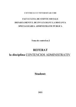 Referat - Procedura privind acțiunile de contencios administrativ
