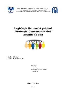 Proiect - Legislația națională privind protecția consumatorului