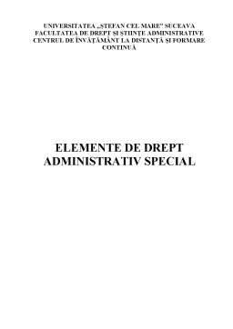 Referat - Elemente de drept administrativ special