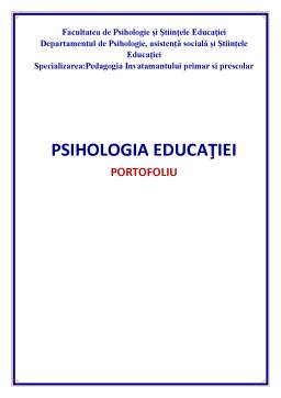 Seminar - Psihologia educației