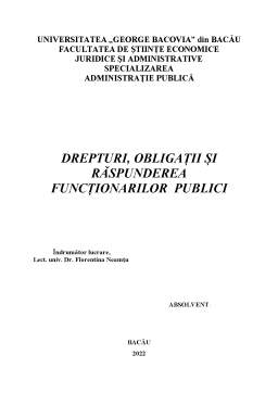 Licență - Drepturi, obligații și răspunderea funcționarilor publici