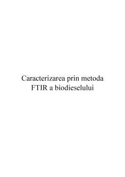 Proiect - Caracterizarea prin metoda FTIR a biodieselului
