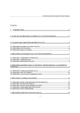 Clasificarea principiilor dreptului Uniunii Europene