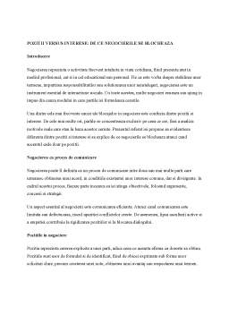 Poziții versus interese - de ce negocierile se blochează