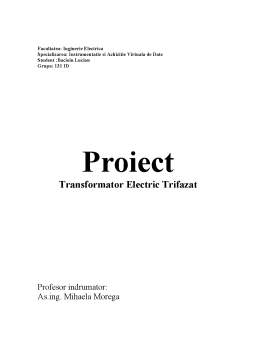 Proiect - Proiect Transformator Electric