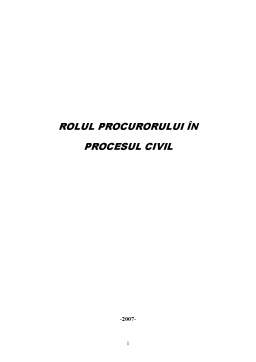 Referat - Rolul Procurorului în Procesul Civil