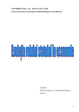 Proiect - Evoluția rolului statului în economie