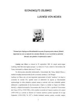 Referat - Economiști celebri - Ludwig von Mises