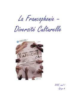Referat - La Francophonie - Diversite Culturelle