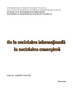 Referat - De la societatea informațională la societatea cunoașterii
