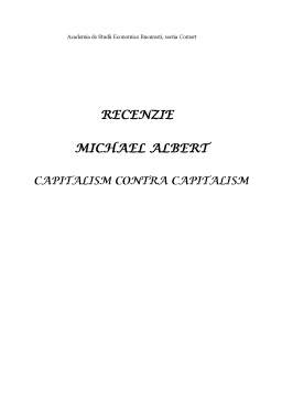 Referat - Recenzie Michael Albert - capitalism contra capitalism