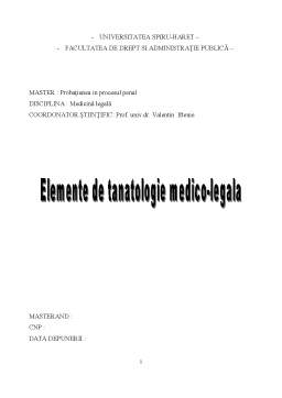 Proiect - Elemente de tanatologie medico-legală