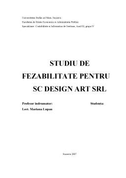 Proiect - Studiu de Fezabilitate pentru SC Design Art SRL