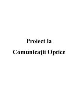 Proiect - Comunicații Optice