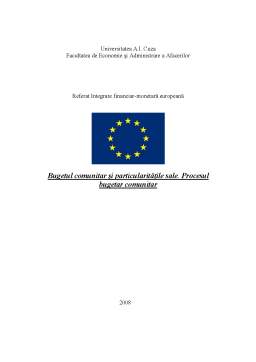 Referat - Bugetul comunitar și particularitățile sale - procesul bugetar comunitar