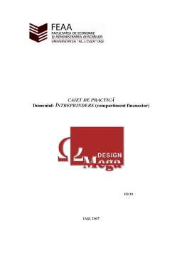 Proiect - Caiet de Practica in Domeniul Intreprindere - Compartiment Finanaciar - SC Mega Design SRL