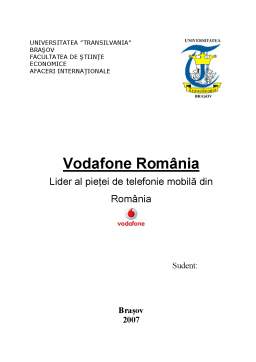 Proiect - Vodafone România - lider al pieței de telefonie mobilă din România