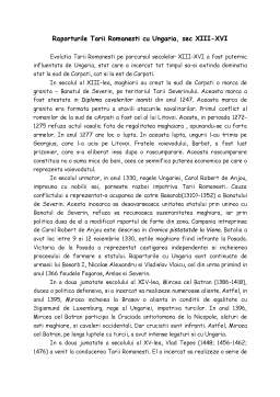 Referat - Raporturile Tarii Romanesti cu Ungaria