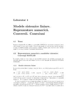 Laborator - Modele Sistemice Liniare. Reprezentare Numericia, Conversii, Conexiuni