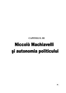 Proiect - Filosofia politică a lui Niccolo Machiavelli