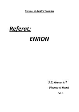 Referat - Enron, un simbol al eșecului măsurilor de control