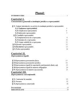 Referat - Institutia Reprezentarii in Dreptul Civil al Republicii Moldova