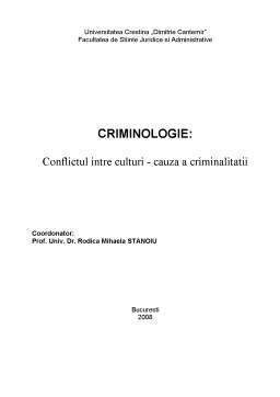 Referat - Conflictul între culturi, cauză a criminalității