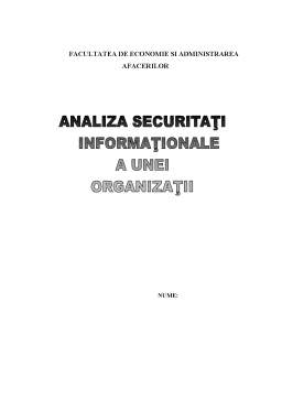 Proiect - Analiza securității informaționale a unei organizații