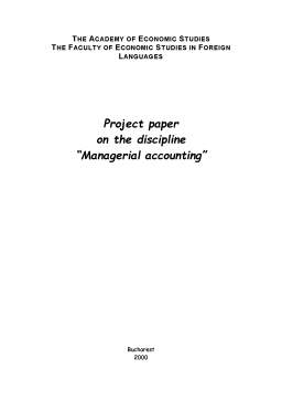 Proiect - Managerial Accounting