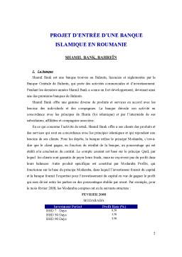 Proiect - Intrarea unei bănci islamice pe piața bancară românească