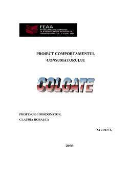 Proiect - Colgate - Proiect Marketing