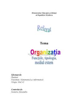 Curs - Organizația și mediu extern