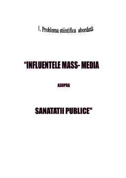 Referat - Influențele mass-media asupra sănătății publice