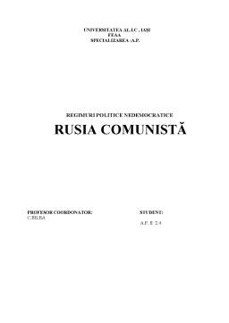 Referat - Rusia Comunistă